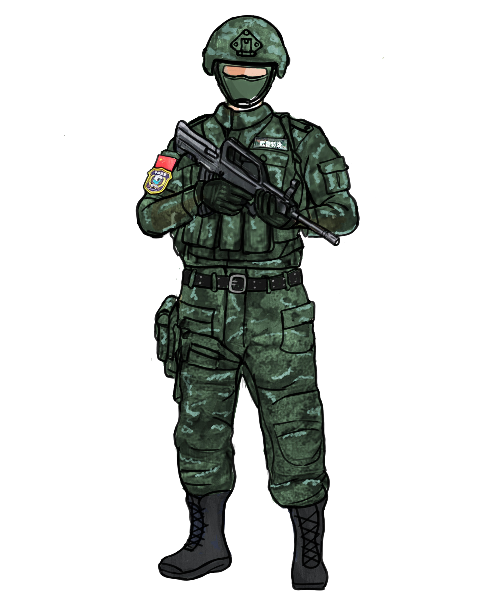 PAP in combat uniform